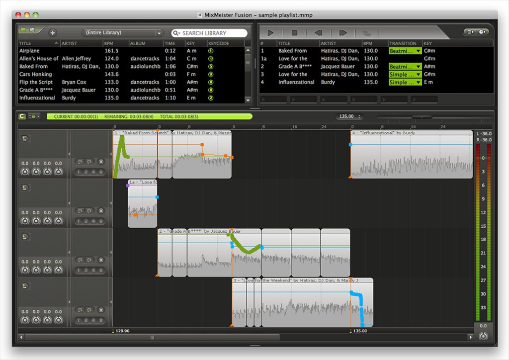 Does mixmeister work with m4a file mac